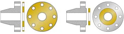 Raised face flanges